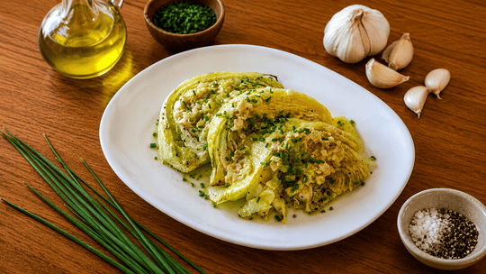 Easy Roasted Cabbage with Dijon Onion Sauce