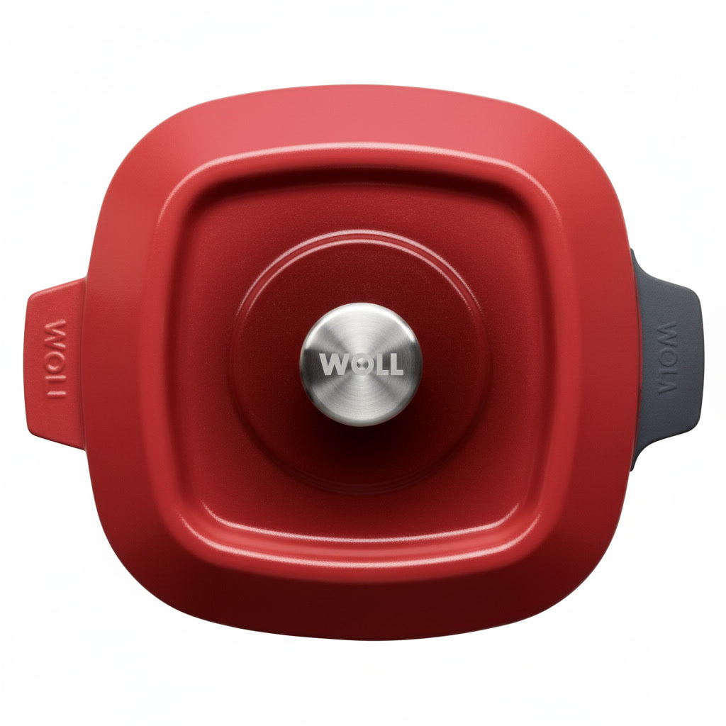 WOLL Cast Iron 24cm Square Casserole - Red