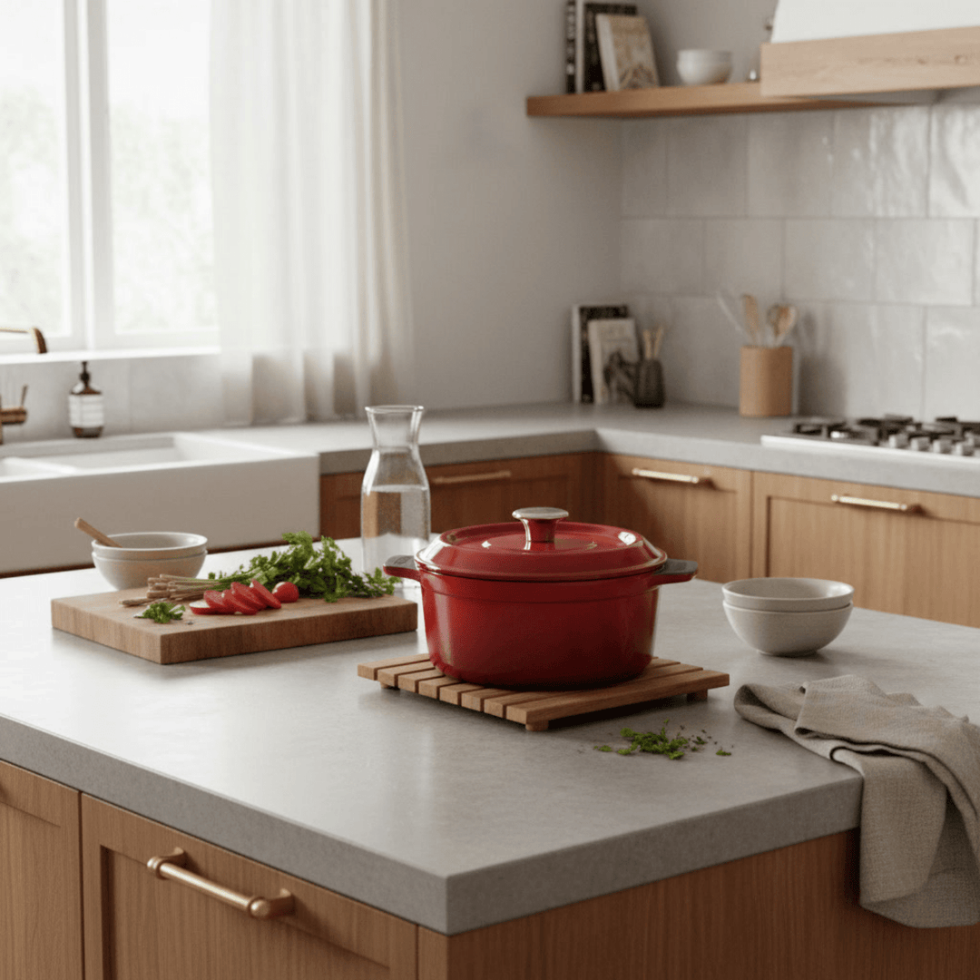 WOLL Cast Iron 24cm Round Casserole - Red by Ocean Canada