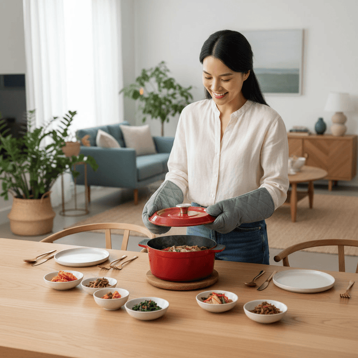 WOLL Cast Iron 24cm Round Casserole - Red by Ocean Canada
