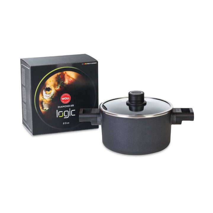 WOLL DIAMOND XR LOGIC 8" POT + GLASS LID W/SS TRIM by Ocean Canada